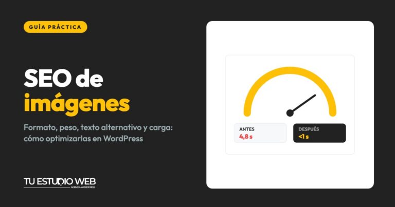 Guía de SEO de imágenes en WordPress: indicador de velocidad de carga antes y después de optimizar