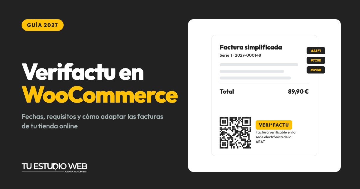 Verifactu en WooCommerce: factura simplificada con código QR y leyenda VERI*FACTU